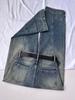 Women's Retro Wide-Leg Inverted Front Denim Jeans, Autumn/Winter 2025, Plus Velvet Thick, Loose Fit, Straight-Leg Backwards Design.