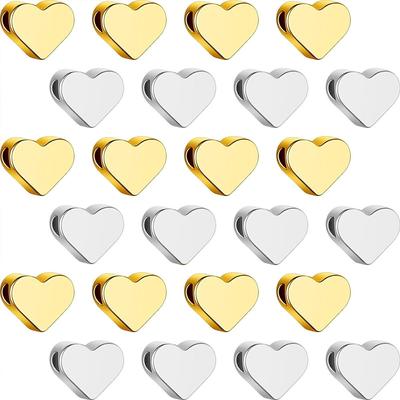 100/200/400 contas em forma de coração, contas espaçadoras, contas com furo pequeno, pulseiras de contas DIY em forma de coração, colares, acessórios para brincos, joias feitas à mão
