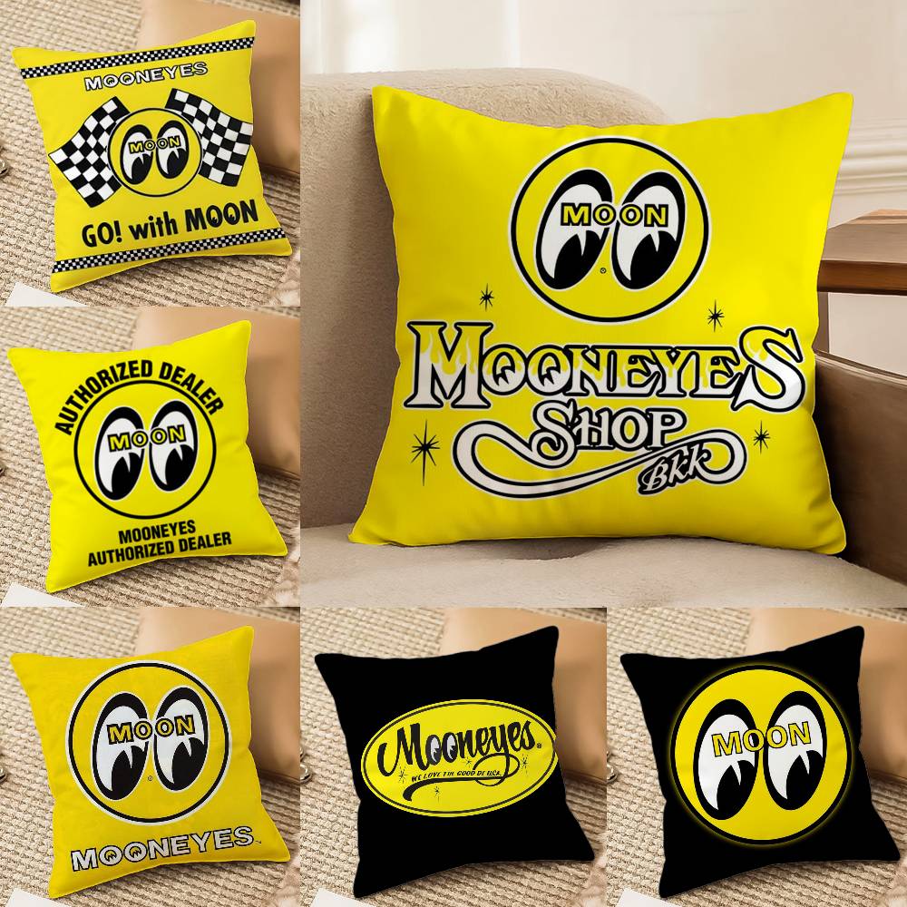 Cute Cartoon M-Mooneyes Pillow Case Comfort Sofa Bed Silky elegant Invisible zipper Decorative cushion cover