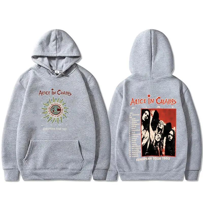 Rock Band Alice In Chains Dirt Tour 1993 Hoodie Men Women 90s Gothic Punk Pop Music Streetwear Men's Fashion Oversized Hoodies