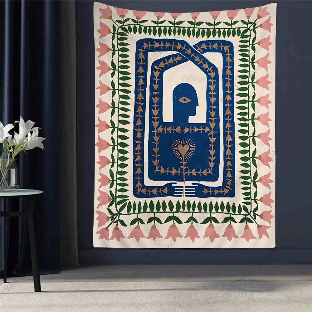 Abstract Nature-Human Wall Tapestry Artistic Fusion Wall Art Modern Mystical Home Decoration Living Room Background Cloth