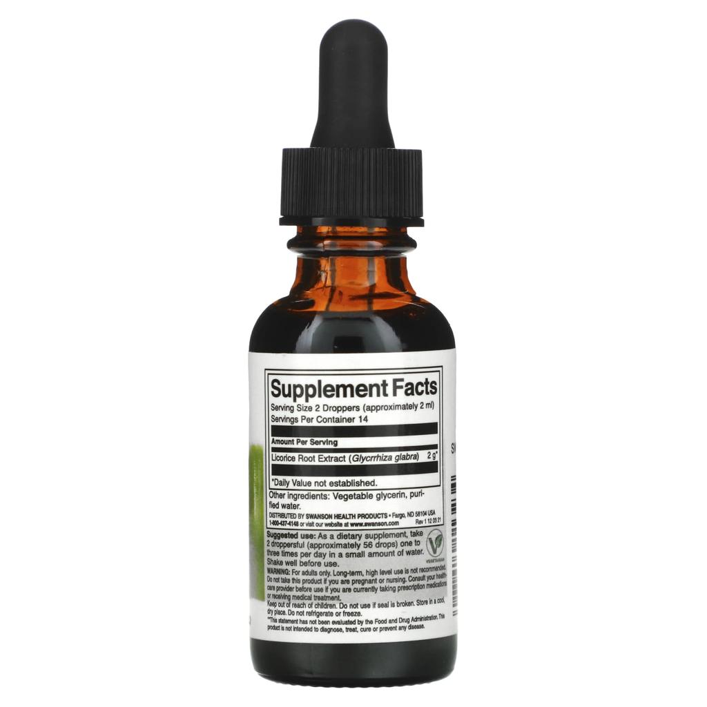 Swanson Licorice Root Liquid Extract, 1 Fl Oz (29.6 Ml)