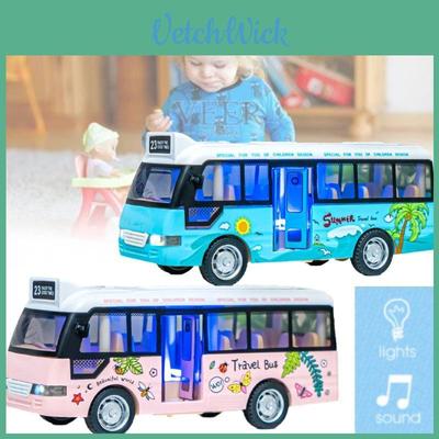 Vibrant Plastic Inertia Bus Toy With Flashing Lights And Music For Boys And Girls