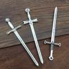 6PCS DIY Alloy Accessories Retro Tibetan Silver Sword and Sword 6 Styles Long Sword Accessories Cosplay Western Sword