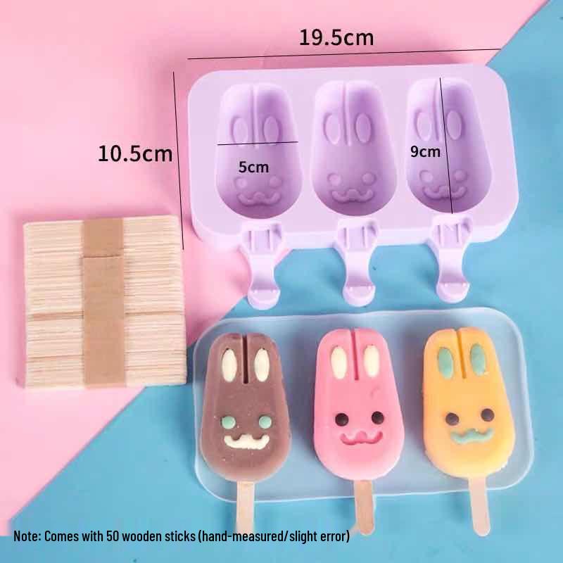 Cartoon Silicone Popsicle & Ice Cream Mold Set