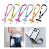 Multicolor Phone Strap Polyester Metal Charm Detachable Tethers Mobile Lanyard Adjustable Wristband for Key Accessories