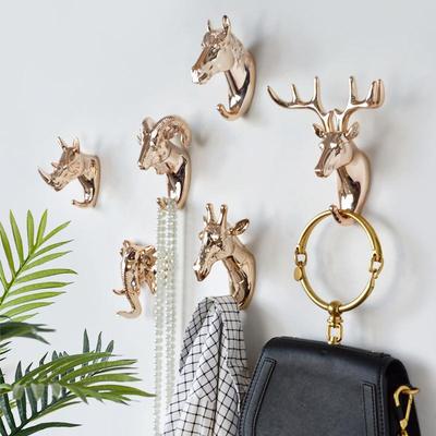 Deer Head Cartoon Wall Hook - New Creative Punch-Free Design for Home Decoration