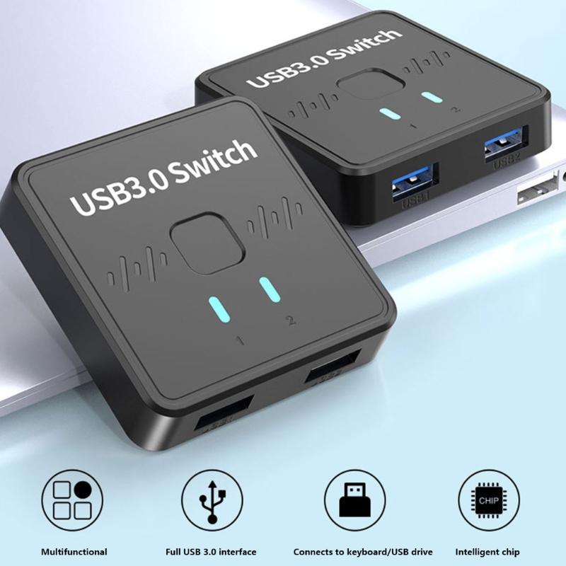 USB3.0 Umschalter 2 Computer teilen Tastatur und Maus Drucker Scanner Webcam 2 in 1 Out/1 in 2 Out USB Umschalter Splitter