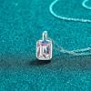 Minimalist Square Candy Pendant Necklace Women Sterling Chain Daily Wear Simple Locket Jewelry