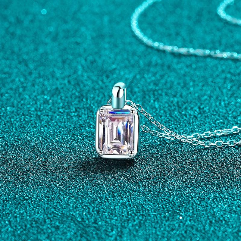 Minimalist Square Candy Pendant Necklace Women Sterling Chain Daily Wear Simple Locket Jewelry