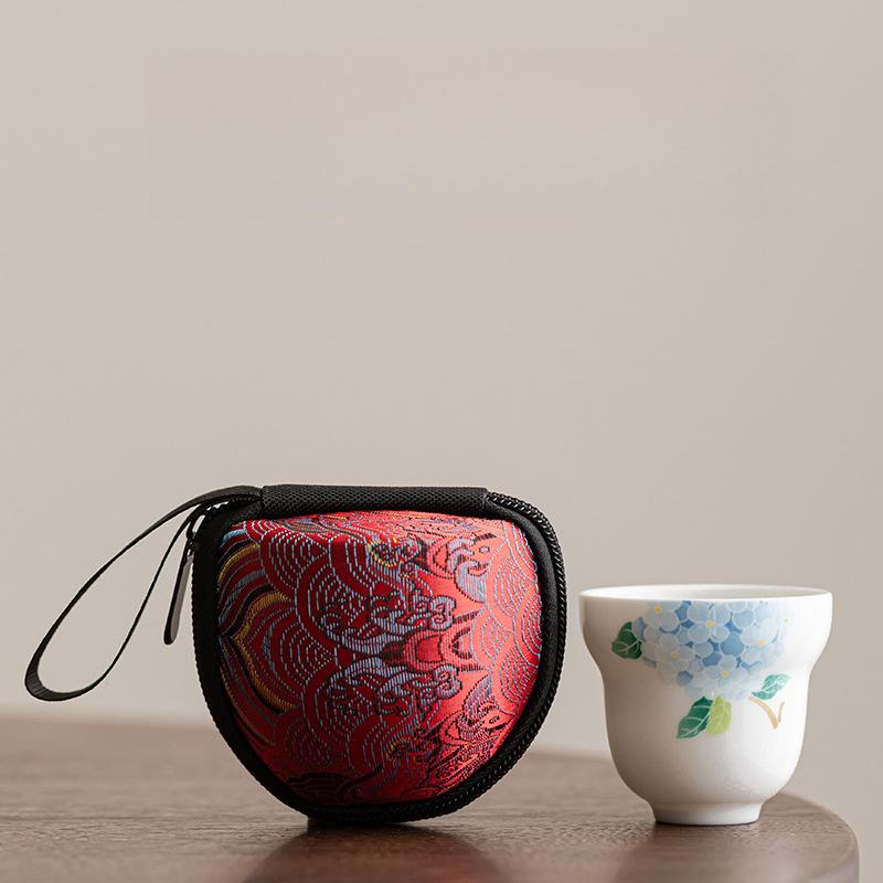 Gourd Ceramic Teacup Chinese Kung Fu Gongfu Teaware Porcelain Tea Cup Handmade Hydrangea Master Tea Cup Drinkware Tea Ceremony