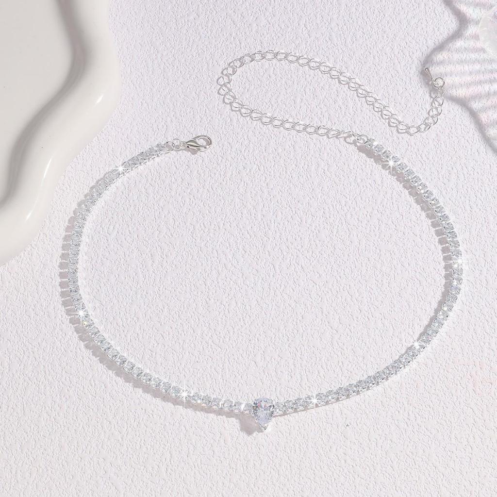 Elegant Heart-shaped Zircon Crystal Necklace – Ideal Wedding Jewelry
