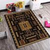 Traditional Ethnic Ornament Print Area Rug, Non-Slip Soft Floor Mat for Living Room Bedroom Home Decor Carpet