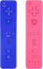 Wii Controller 2-Pack - Includes Wii Remote, Silicone Case, and Wrist Strap (Pink + Blue)