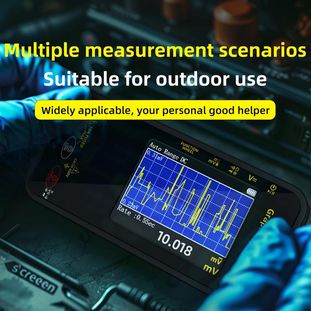 BSIDE Intelligent Digital Multimeter, Voltage Waveform Recording, Temperature Testing, Current, Screen Can Rotated For Display