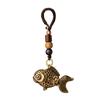 Pingente Cordão Peixe da Sorte Latão Retrô Joia Pendurada Corda Trançada Artesanal Chaveiros Charms Chaveiros de Carro Pingentes para Colar.