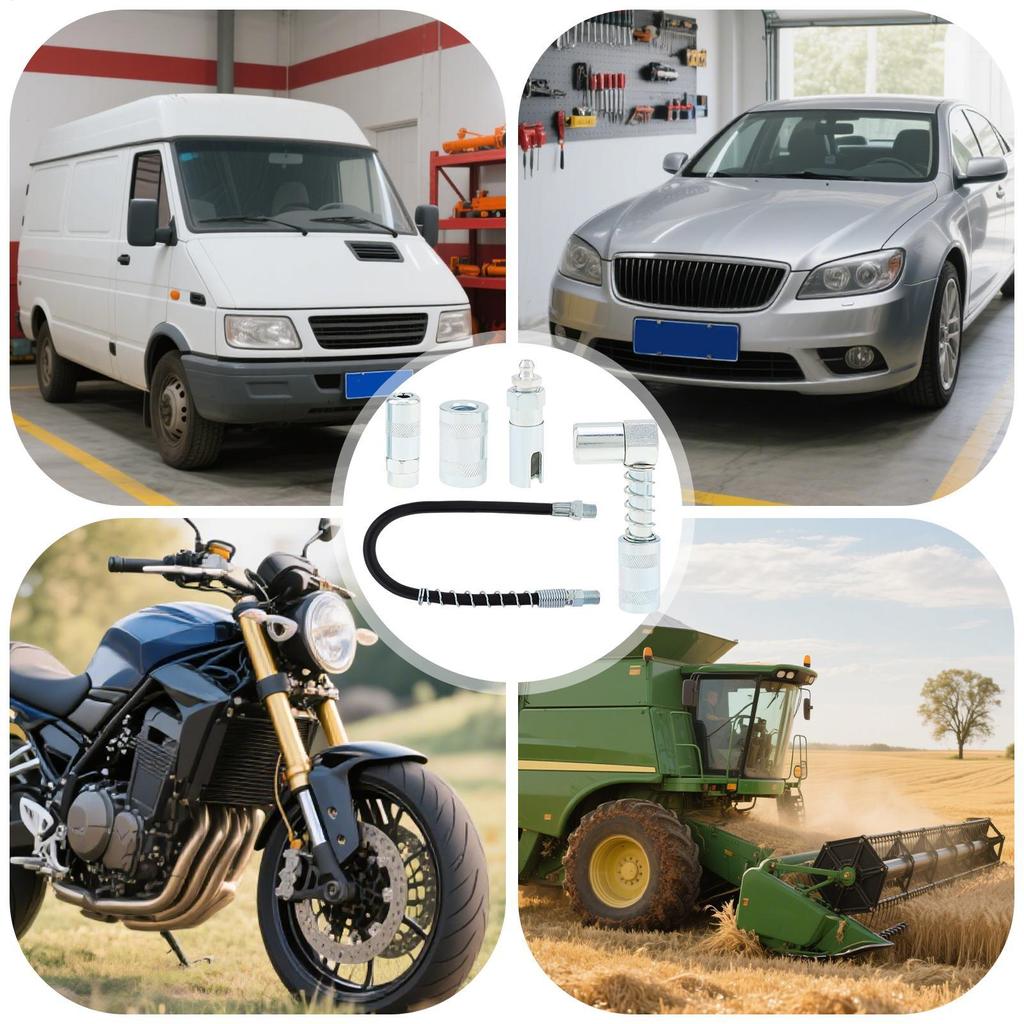 Grease Sprayer Lubrication Tips Hose Set Quick Connect Greasing Hose Extension Carbon Steel Precision-Fitting Accessories For