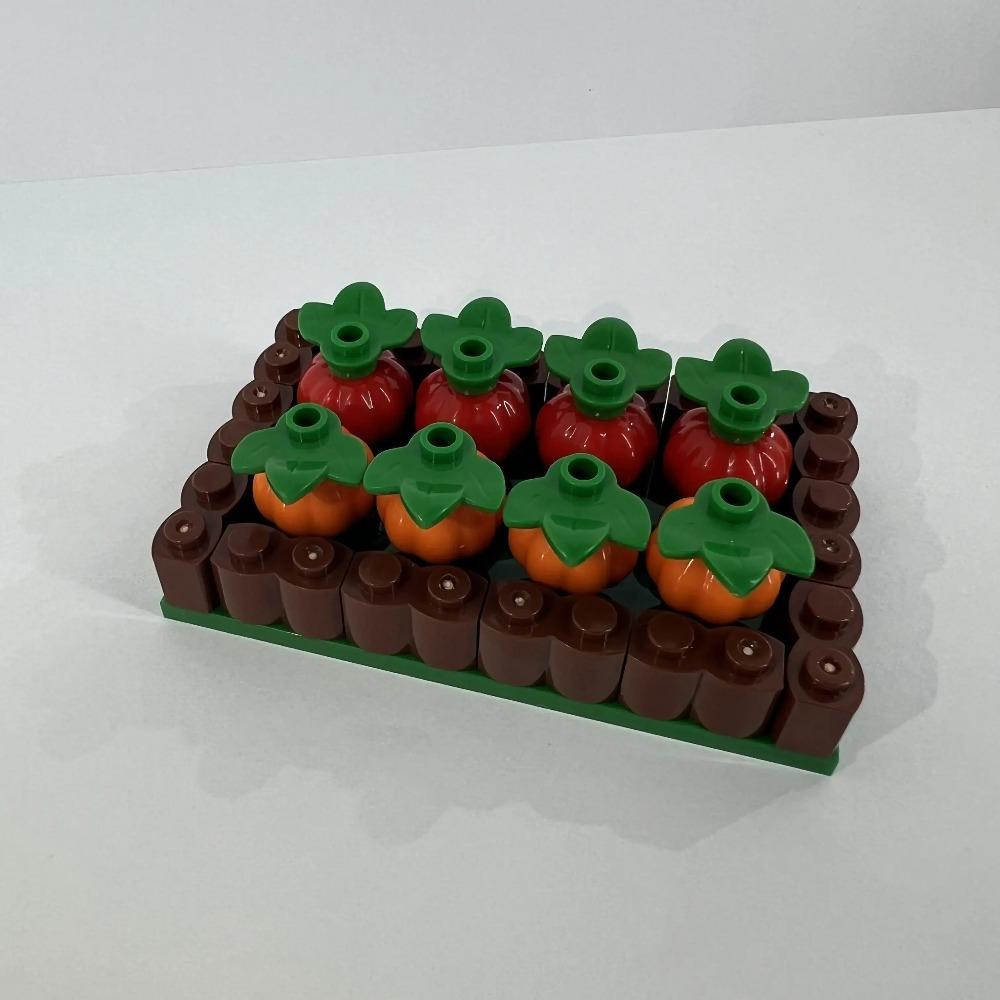 MOC Orchard Vegetable Plot Pumpkin Corn Pineapple Mushroom Radish Creative Scene Small Particle Building Block Toy Model.