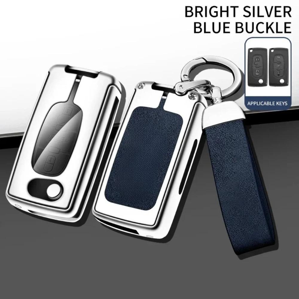 Car TPU Zinc Alloy Key Case Bag for Peugeot RCZ GT Line Coupe Car Key Chain Car Metal Key Shell Interior Decoration Accessories