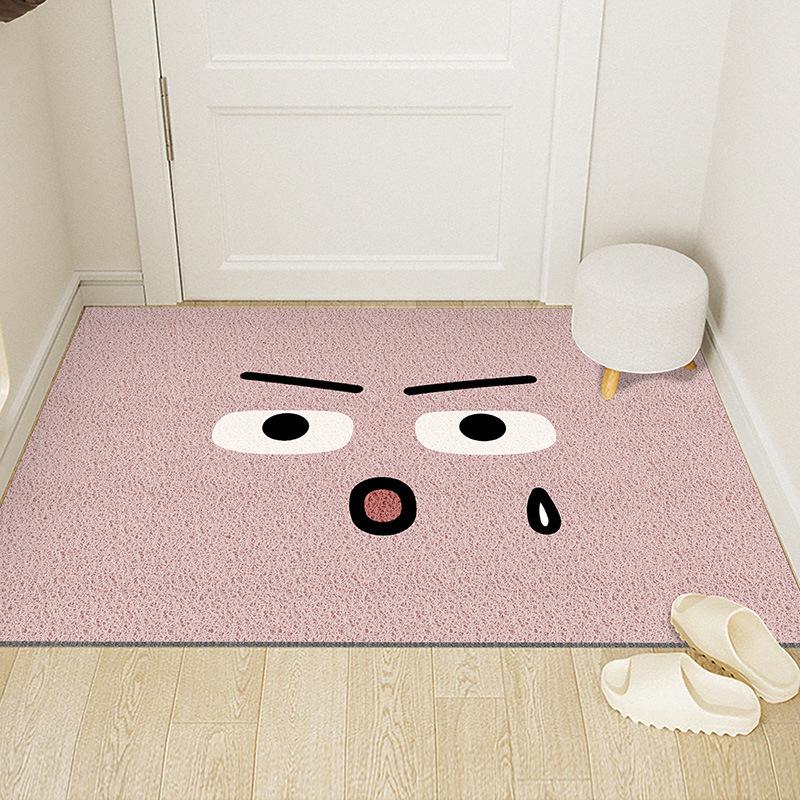 Cartoon Cute Funny Expression Household Entrance Door Floor Mat Non-Slip Can Be Cut And Rubbed Soil Door Floor Mat
