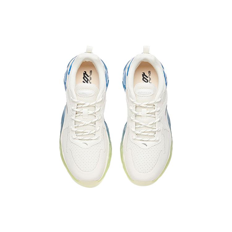 New Anta Cushioning Anti-Slip And Wear-Resistant Breathable Coverage Support Low-Top Running Shoes Men's White Blue 112015508R-3