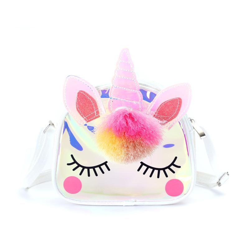 Unicorn Kids' Crossbody Bag - TPU Storage Cartoon Shoulder Travel Bag for Students