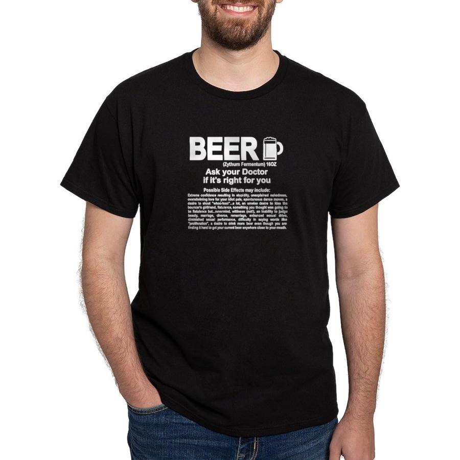 CafePress Funny Beer, Ask Your Doctor If It s Right T Shirt Men s 100% Cotton, Classic Graphic Dark T-Shirt S