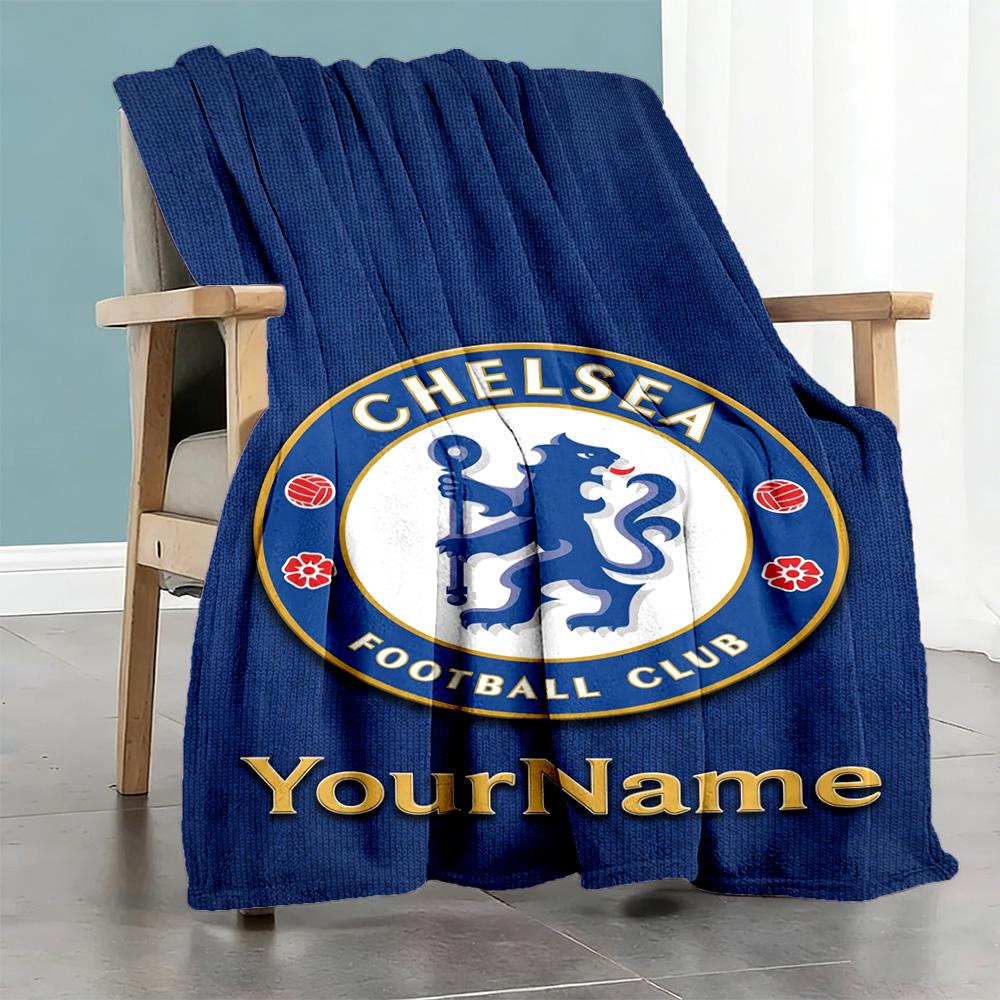 Chelsea Customize Text Blanket Lightweight Personalized Blanket Ultra-Soft Perfect for Living Room Seaside Bedding Nap Four Seasons Universal