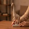 Giraffe Figurine with Base Embossed Sculptural for Entryway