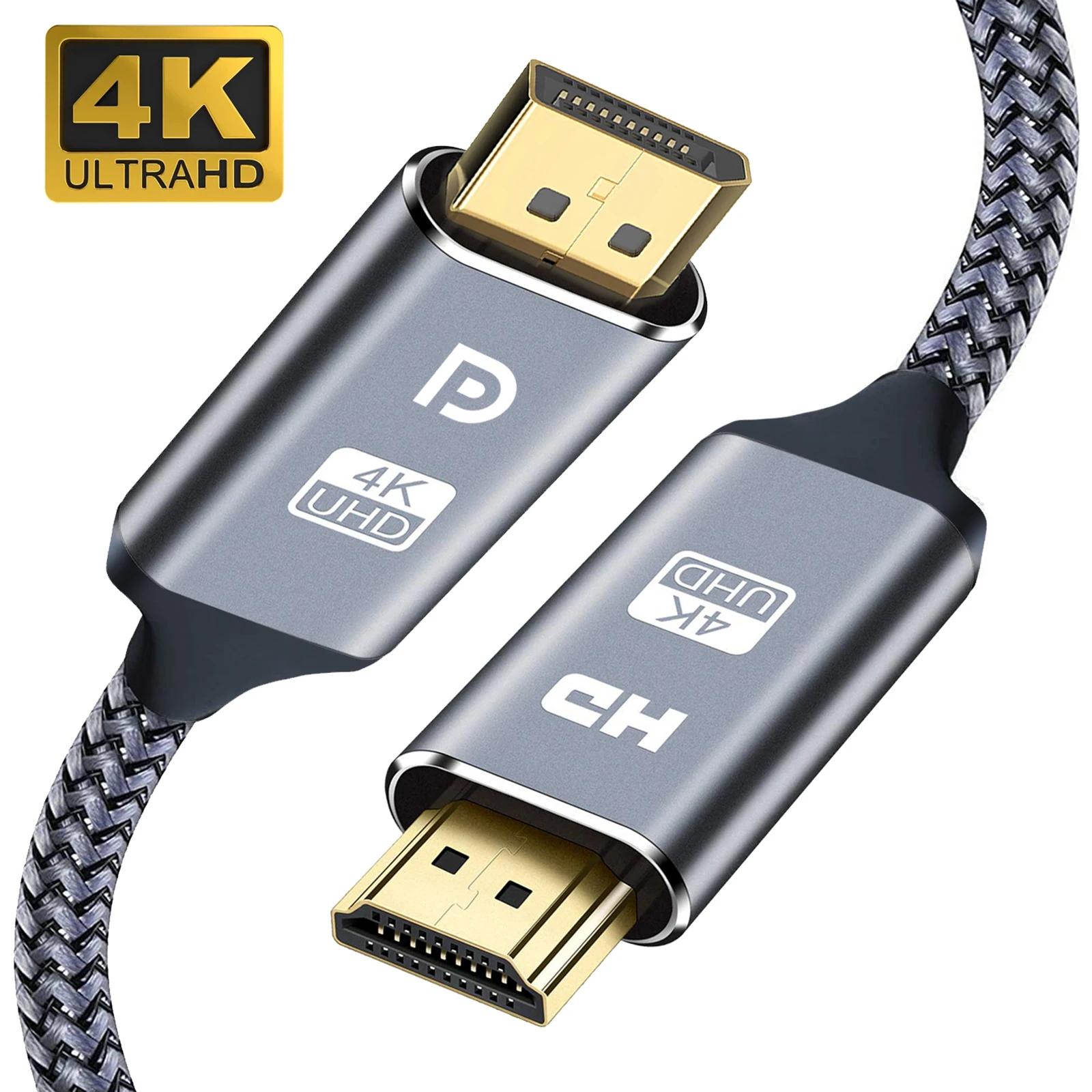 

Кабель DisplayPort - HDMI 4K 60 Гц Адаптер DP Видео Аудио для ПК Ноутбука HDTV Проектора Совместимый с Display Port 1m