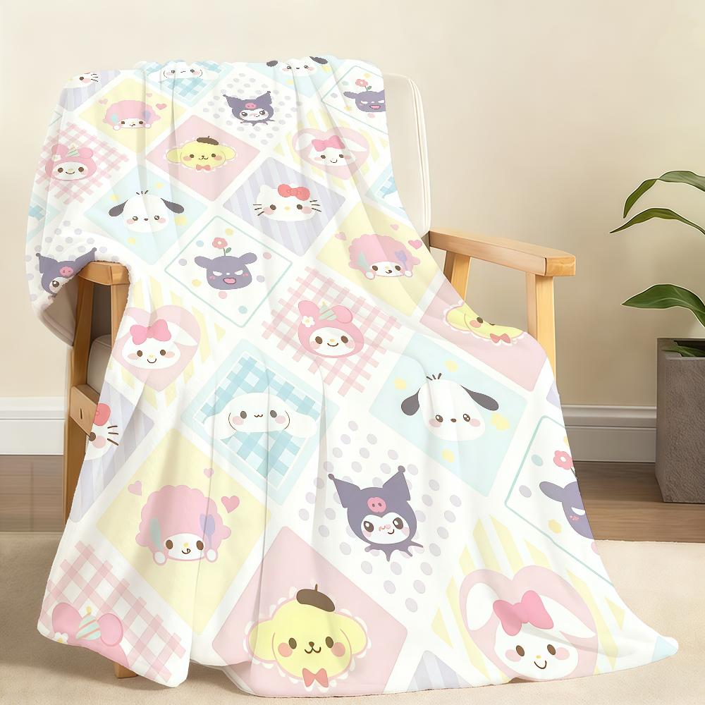 K-Kawaii H-HelloKitty K-Kuromi Blanket Soft Throw Blanket for Home Bedroom Bed Sofa Picnic Travel Office Rest Cover Blanket Gift
