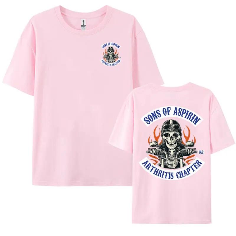 

Мотоцикл SoA - Сыновья Аспирина - Смешная байкерская футболка Мужская мода готические футболки большого размера Мужские винтажные крутые повседневные футболки Y2k XL розовый