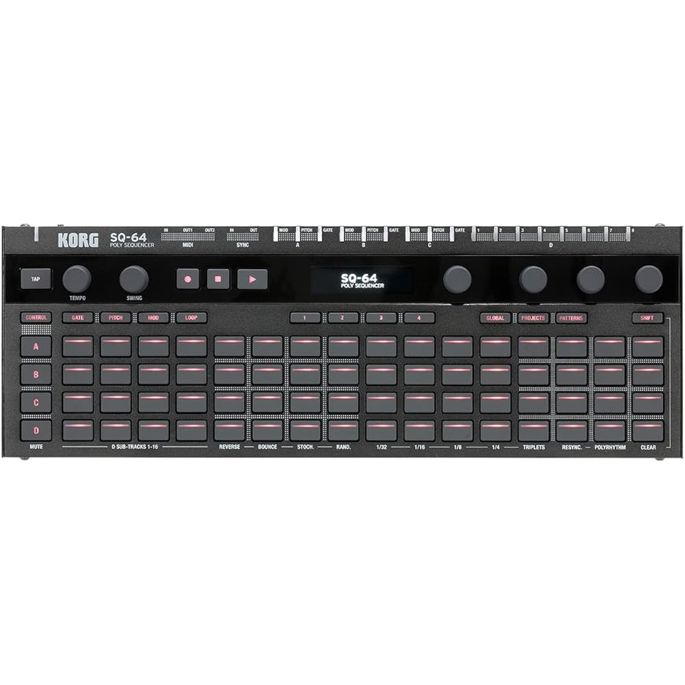 KORG polyphonic step sequencer SQ-64 allows you to freely operate any device, and has plenty of c...