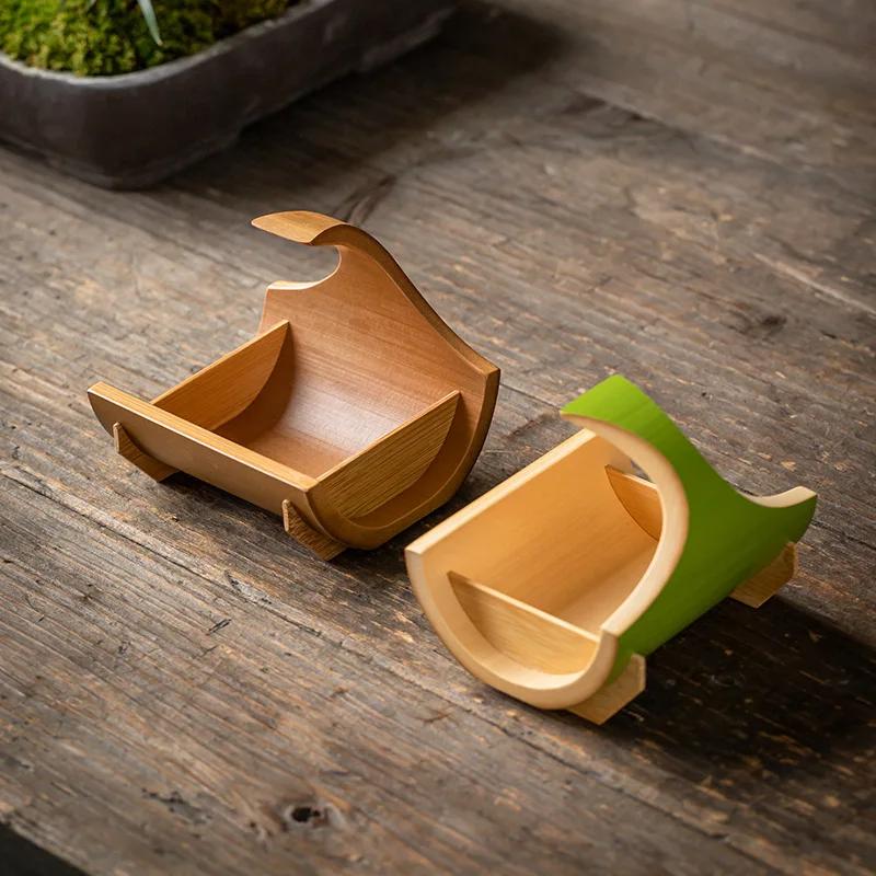 Sushi Snack Plate Bamboo and Wood Tableware Natural Wooden Plate Creative Snack Plate Tea Tray Dry Fruit Tray Fruit Bowl