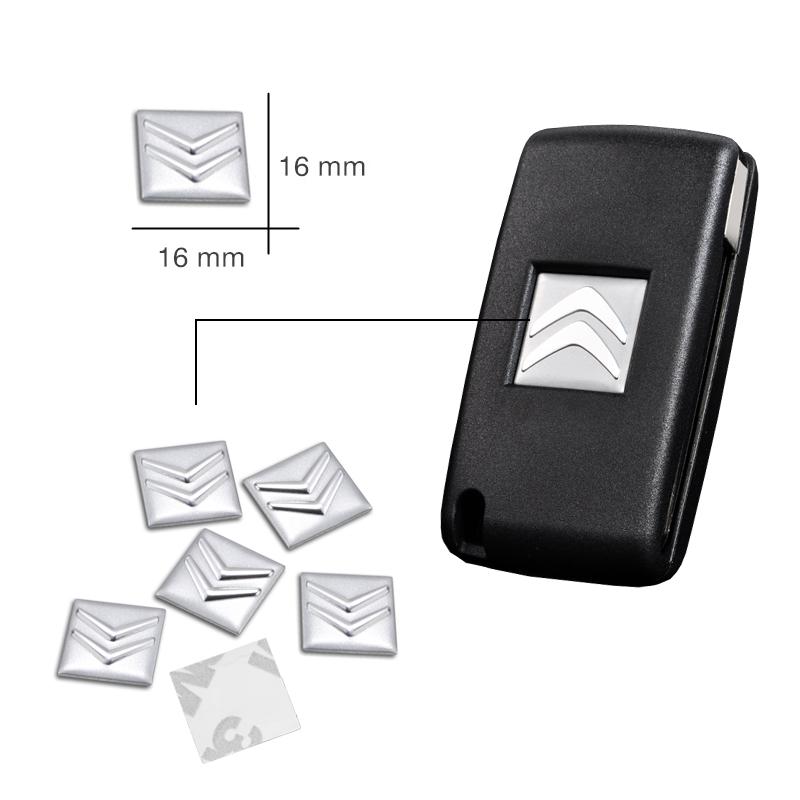 URXE5 5/10Pcs Aluminum Car Remote Key Emblem Stickers For Citroen C1 DS3 C2 C3 Vts C4 Saxo C4L C5 C6 C8 Xsara C3-XR Picasso Berlingo