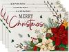 Jogos Americanos de Feliz Natal 12x18 polegadas – Tapetes de Inverno Florais Vermelhos com Azevinho – Jogos Americanos Rústicos de Plástico para Cozinha, Sala de Jantar, Festa em Casa