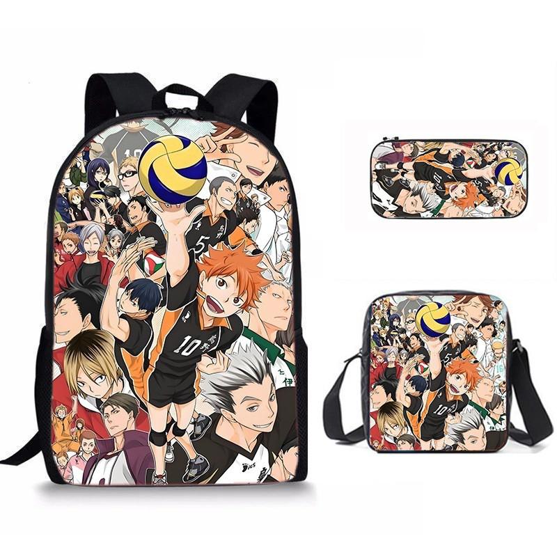 Anime volejbola sērijas skolas mugursomu komplekts