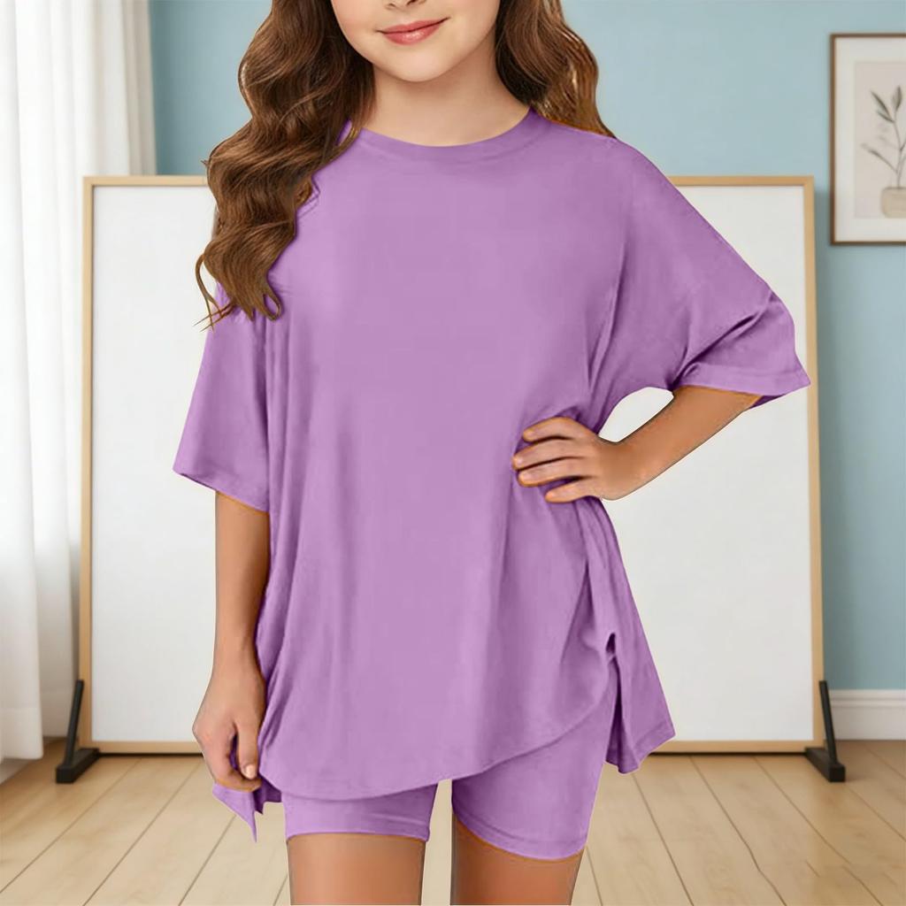 Sommeroutfits für Mädchen, 2-teilige Sets aus Hemden und Shorts, Frühlingsoutfits, Sportshorts-Sets für Teenager-Mädchen