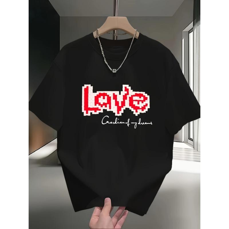 European Size Heavyweight Pure Trendy Print Short-Sleeve T-Shirt for Men, New Summer Casual Style, Loose Fit, Versatile Top in Large Sizes
