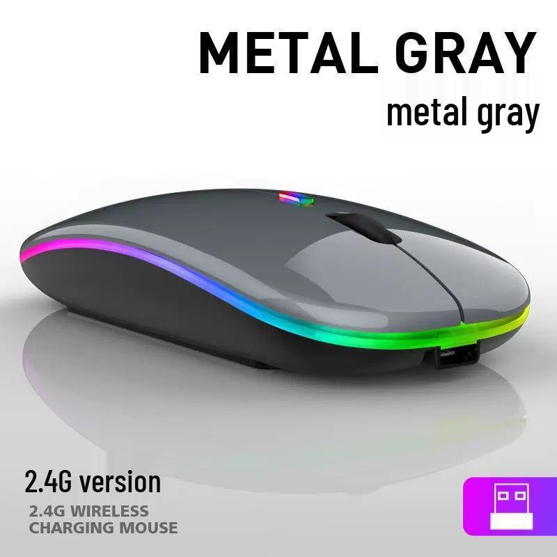 Rechargeable Dual-Mode Wireless Bluetooth Mouse with Custom Logo - Silent & Luminous for Business and Gaming
