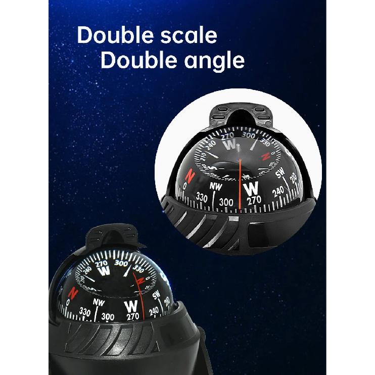 AD Waterproof Compass With Electronic LED Light Nautical Sea Pivoting Marine Boat Compass For Marine Navigation Positioning