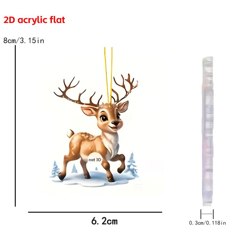 

Christmas Deer Ornament Set 9PCS Kawaii Red Green Festive Design for Tree Home Gift Essential Christmas Tree Decorations