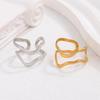 Women's Minimalist Irregular Lines Stainless Steel Ring – French-Inspired Cool Style for Index Finger