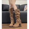 Maillard Retro Pile Boots Western Cowboy Boots High Knight Boots Women's Knee Boots High Heel Boots