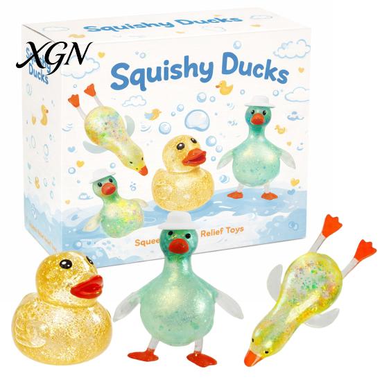 Stress Relief Toy 1 Set Squeeze Duck Rabbit Animal Love Heart Pinch Reduction Gadget Sensory Soft Stretchy Ball Relaxation Fidget Party Favors Tool