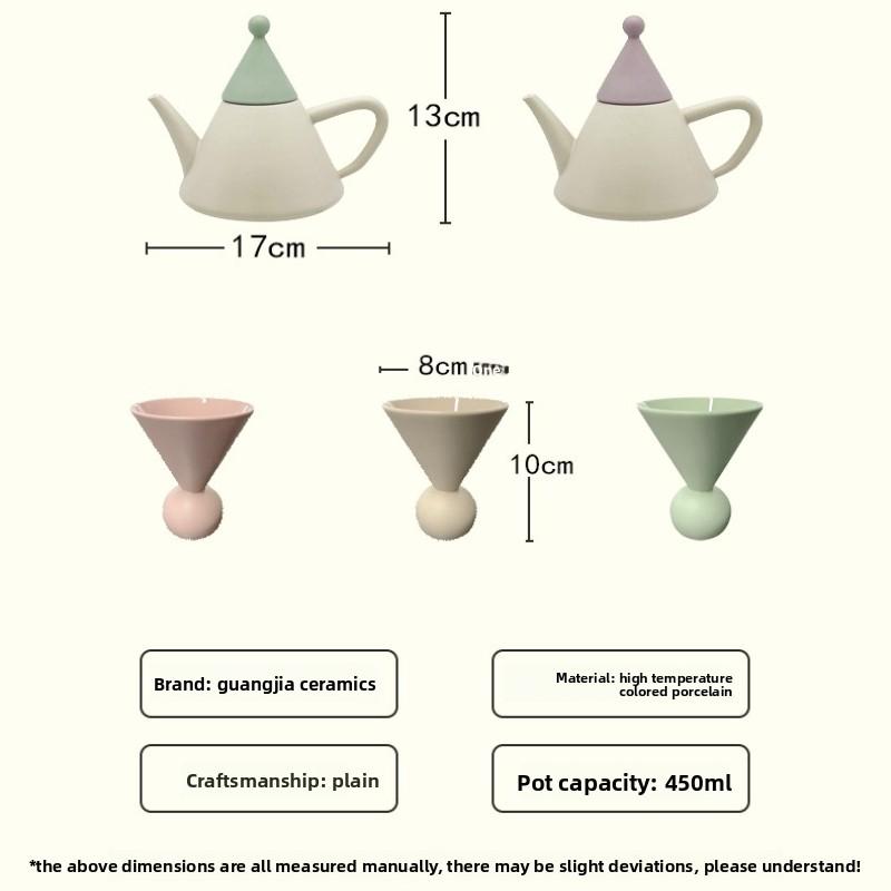 Porcelain Afternoon Tea Set for Home Cafe Style Includes Teapot Cups Tray Nordic Ceramic Coffeeware Gift