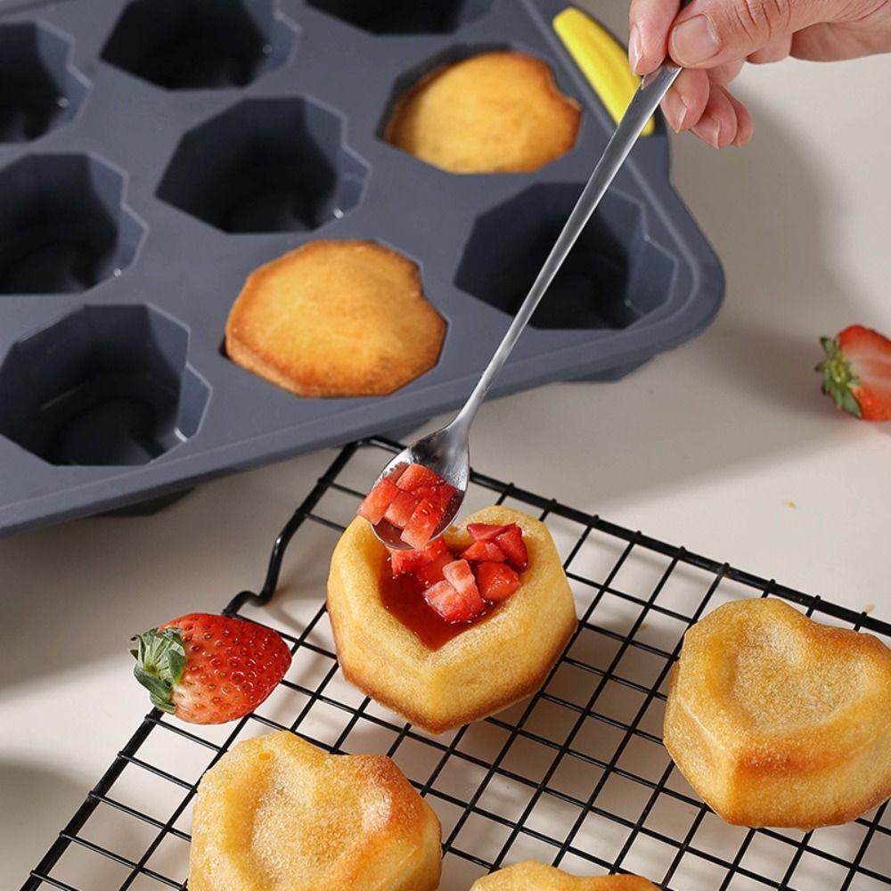12-Cavity Silicone Cake Mold Non-stick Pudding Jelly Mold Flexible Chocolate Mold  Valentine Gift