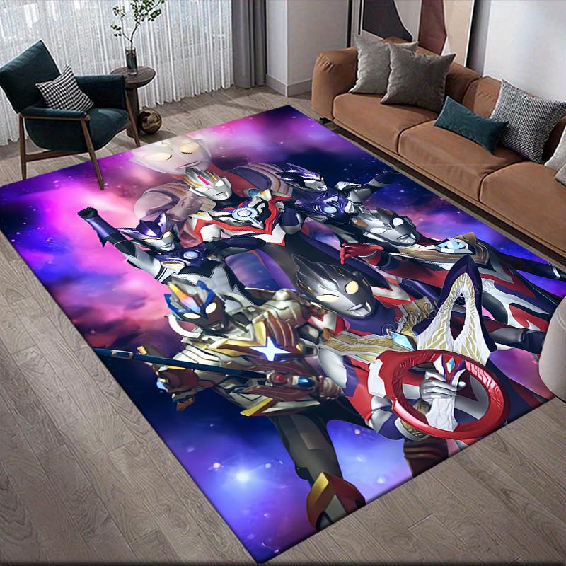 Ultraman Classic Poster Pattern Square Area Rug, Non-Slip Floor Mat for Home Living Room, Perfect Gift for Fans.chl