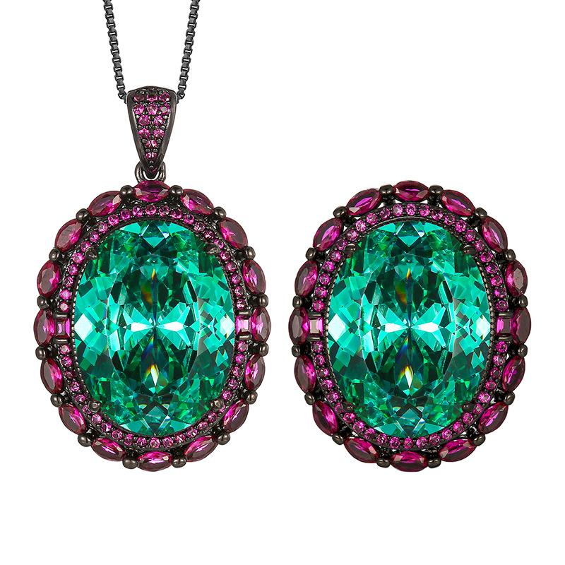 Herbst- und Winterschmuck Kupferbasis Vergoldet Simulation Para Grün Schwarzgold Retro Temperament Set 15 * 20