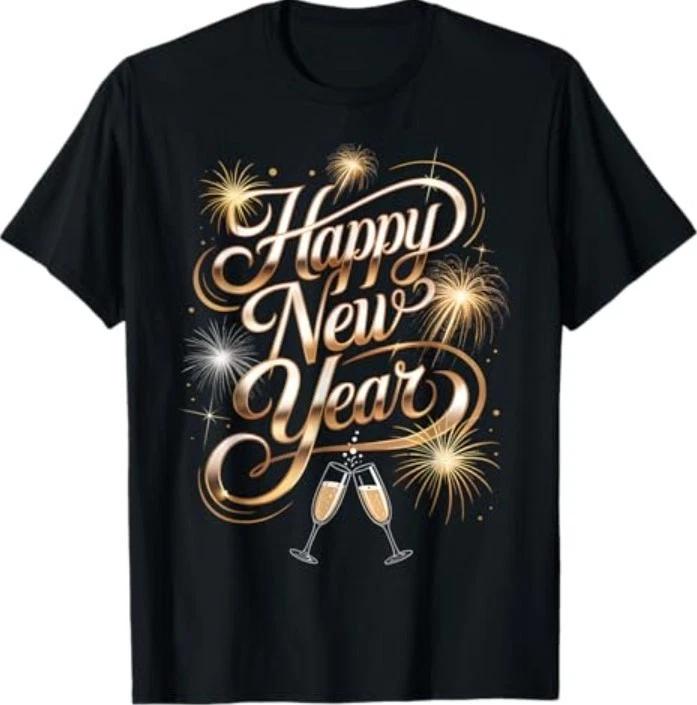 New Years Eve Party Shirts 2026 Happy New Year Fireworks T-Shirt M